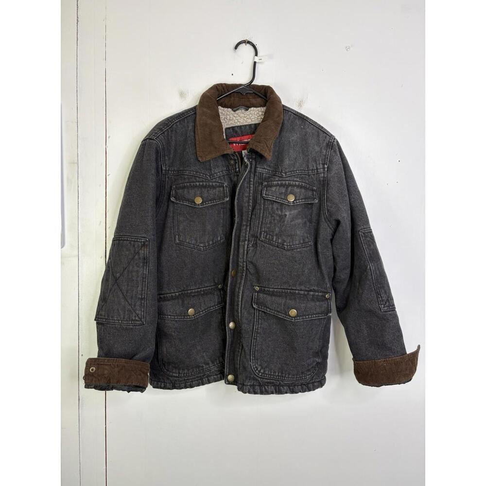 Vintage Wrangler Jacket Mens Small Bomber Corduroy Collar 80s Fleece Lined Heavy